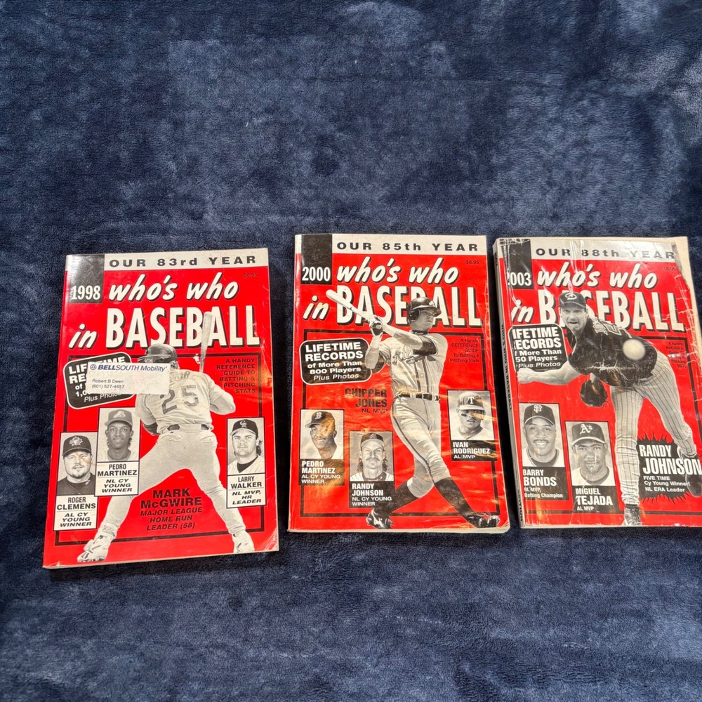 Who's Who in Baseball Magazine Lot 1998 2000 2003 McGwire Bonds Randy Johnson